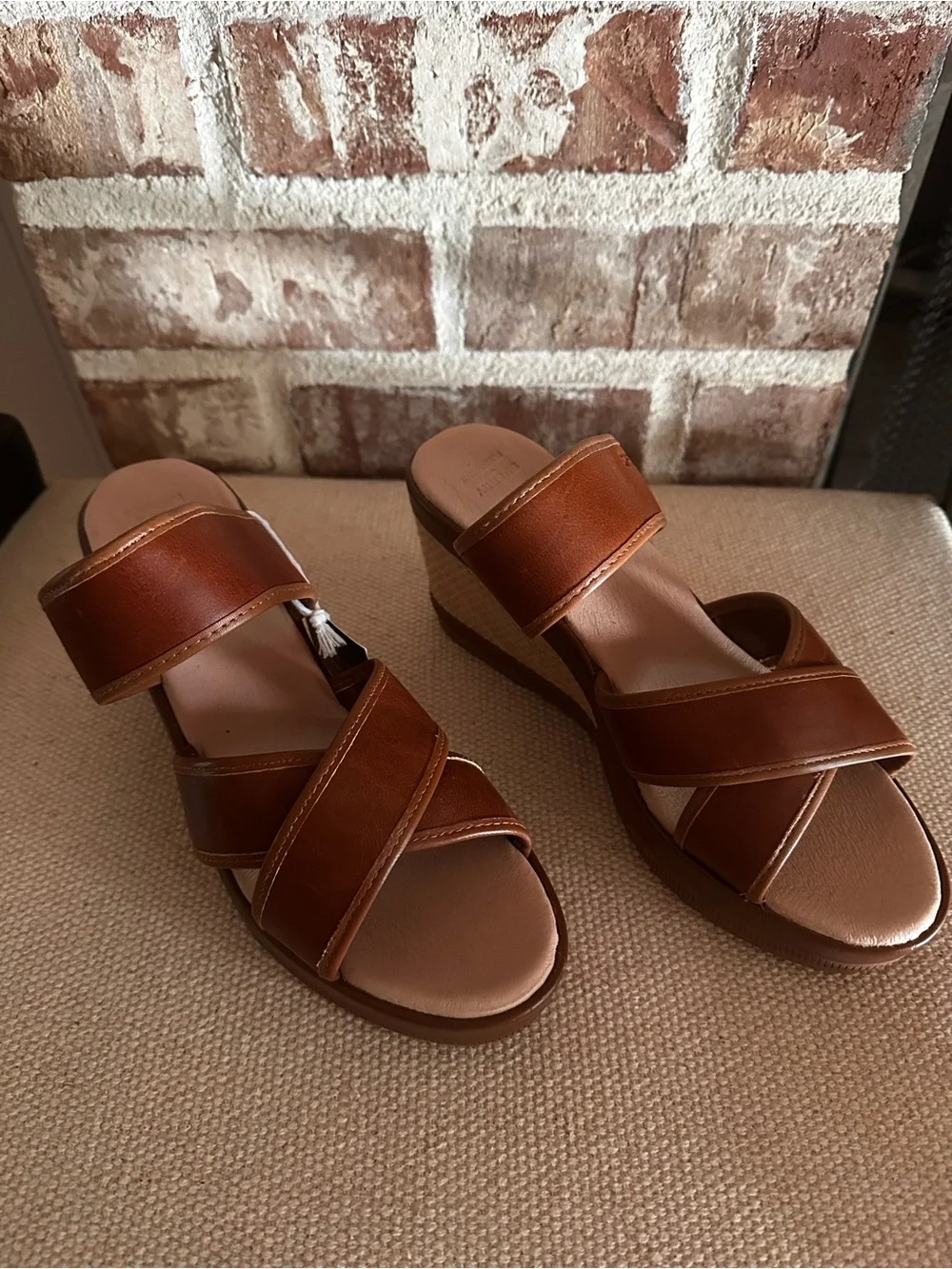 Sperry Women’s Fairwater Plushwave Tan Slide Wedge Sandals Size 10